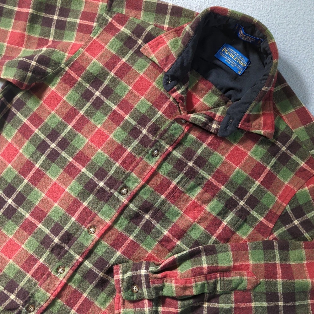 Pendleton Lodge Shirt Mens Medium Red Green Plaid Wool MacLachlan Tartan Flannel